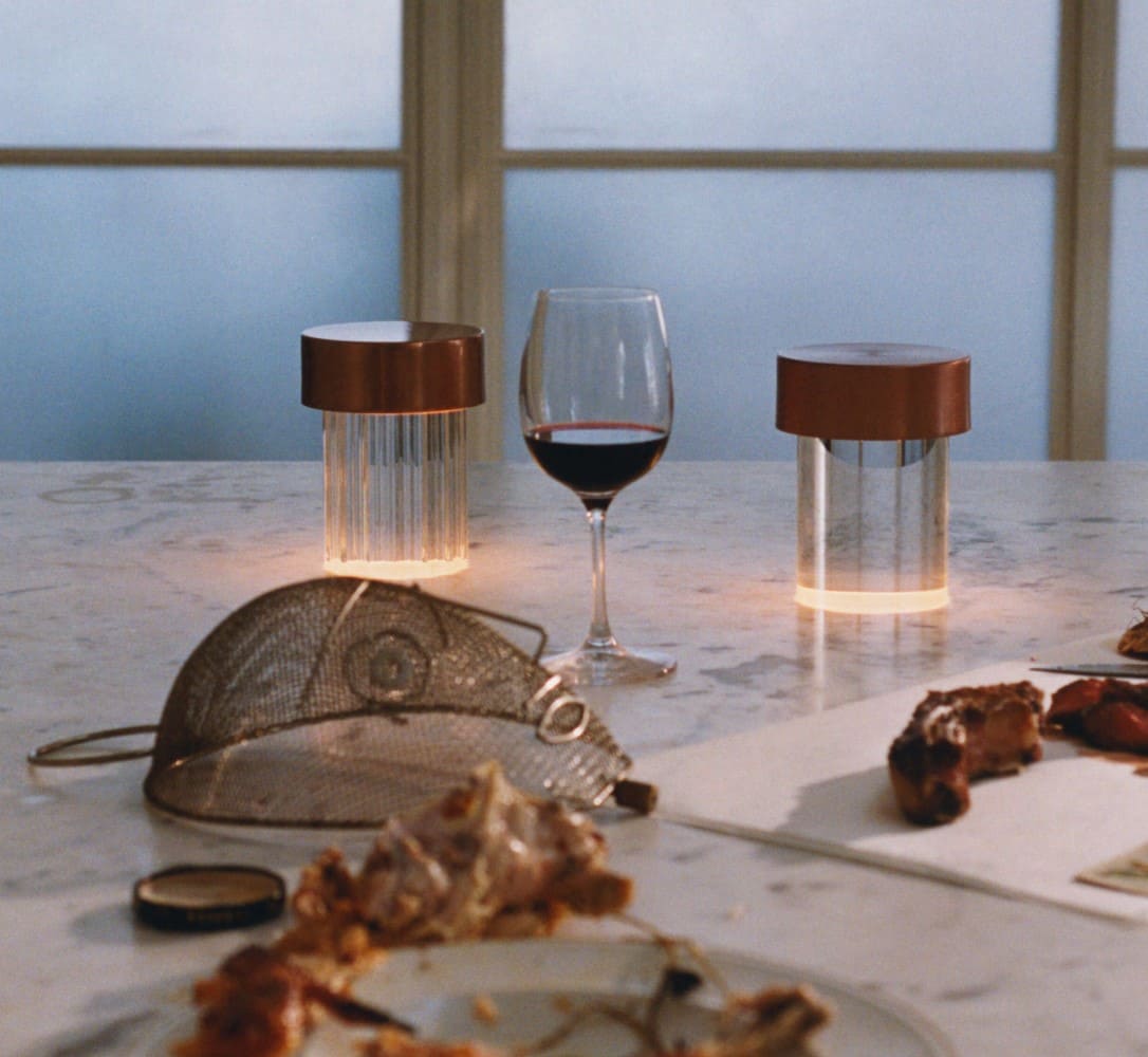 Last Order Fluted Portable Table Lamp
