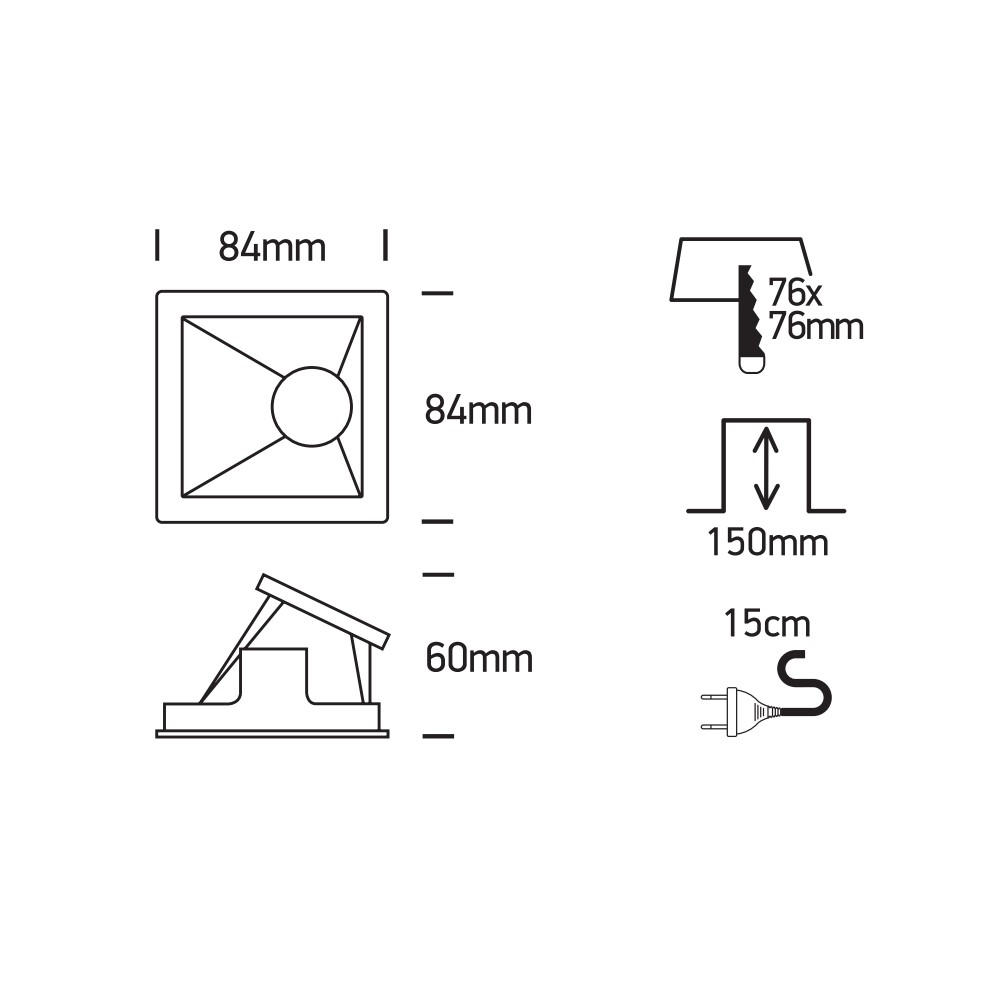 Asymmetric Chill Out Range Square Recessed Ceiling Light