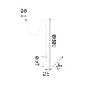 Archimede Cylinder Suspension Lamp
