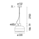 Bellhop Glass S2 Suspension Lamp
