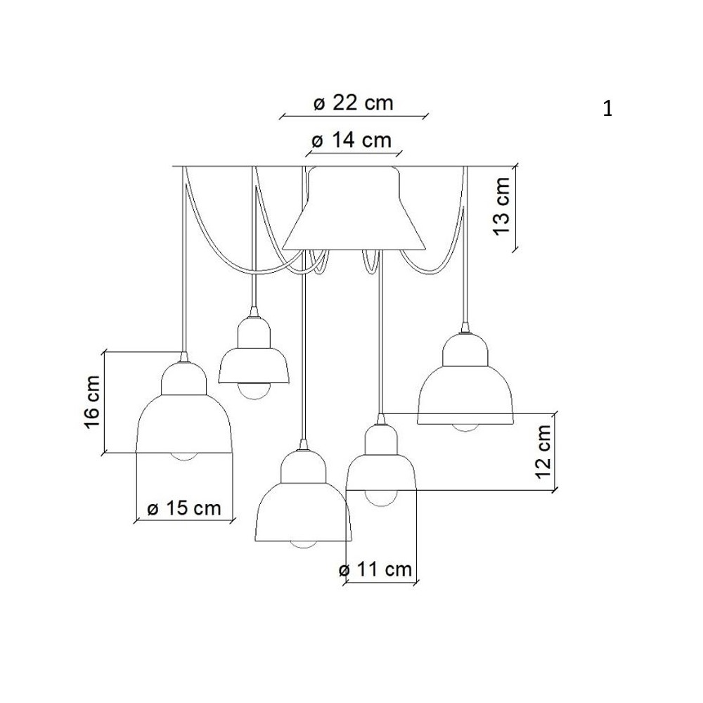 Berimbau 5 Suspension Lamp