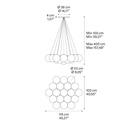 Random Cloud 19 Lights Ø23 Suspension Lamp