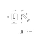Atria Mini Square Recessed Wall Light