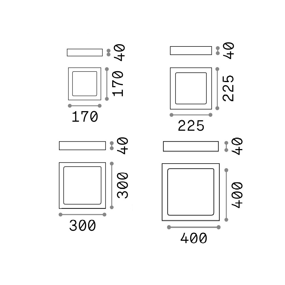 Universal Square Wall and Ceiling Light
