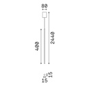 Look LED Square D15 Suspension Lamp