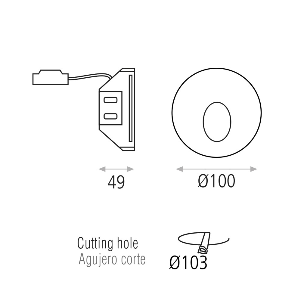 Thriller Recessed Wall Light