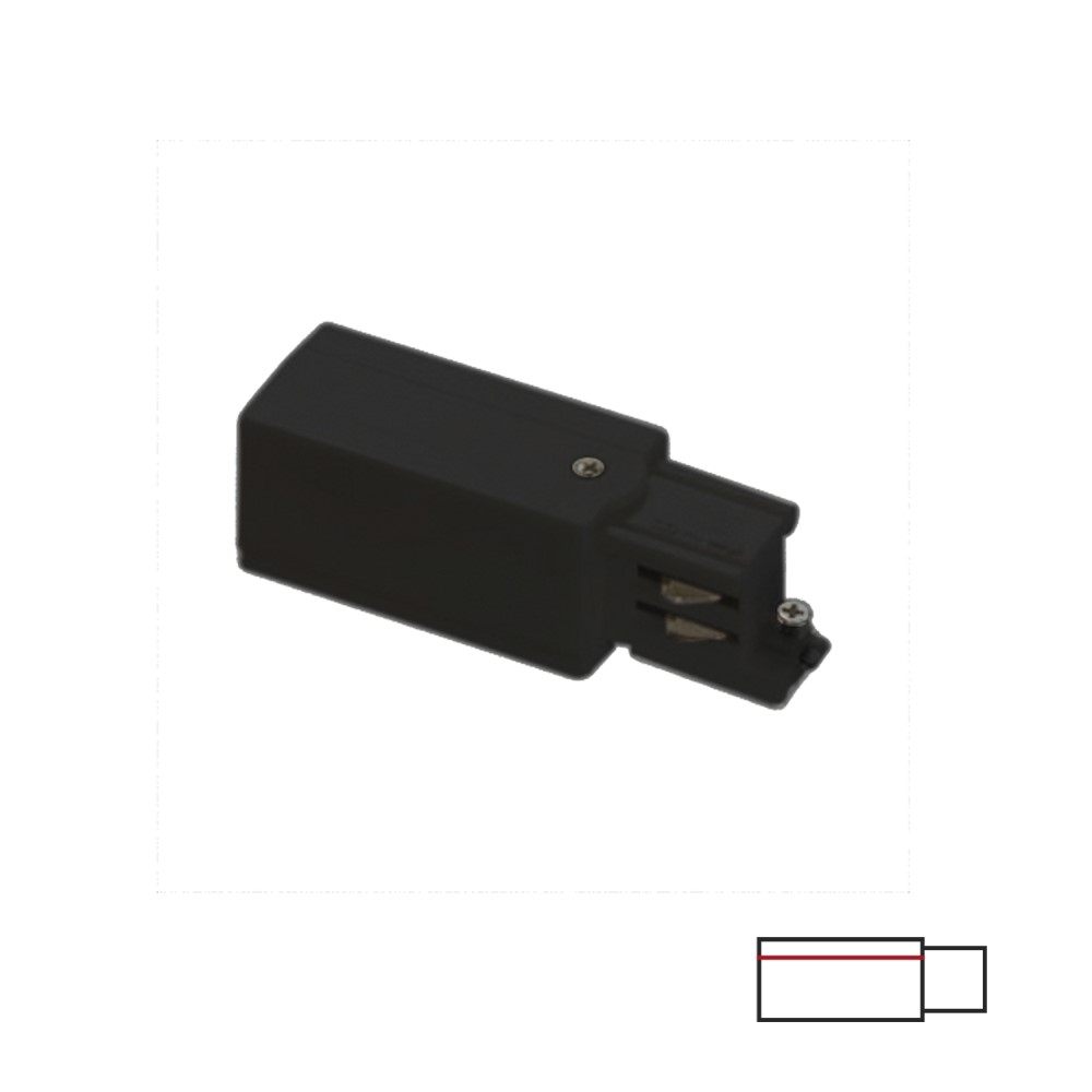 Acb 3-PHASE TRACK CONNECTOR - BLACK LEFT | formasvetila.si