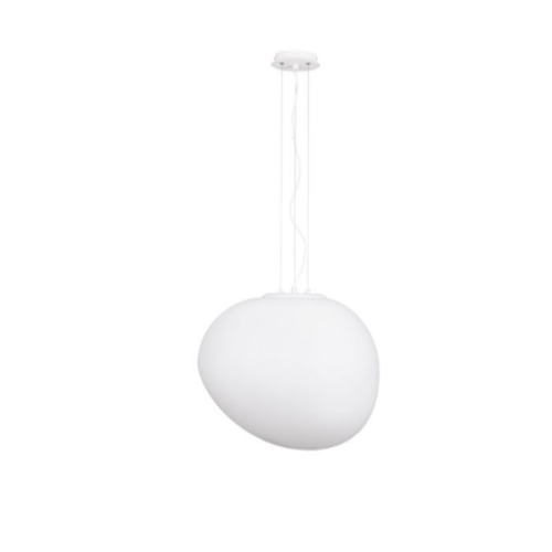 CIOTTOLI Pendant Light White Aluminium  &amp; Opal Glass  LED E27 1x112W   D:47 H:130
