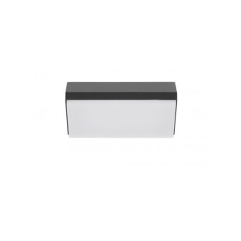 ZENON Anthracite die-Casting Aluminium &amp; Frost Acrylic LED 10 Watt 558Lm 3000K 220-240V Beam Angle 114º IP65 L: 18 W: 7.5 H: 9 cm