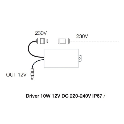 Catellani & Smith Driver 10W 12V DC 220-240V IP67 / not dimmable / without quick connectors / max 6 lamps | formasvetila.si